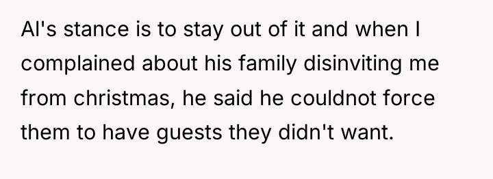 Al's stance is to stay out of it and when...