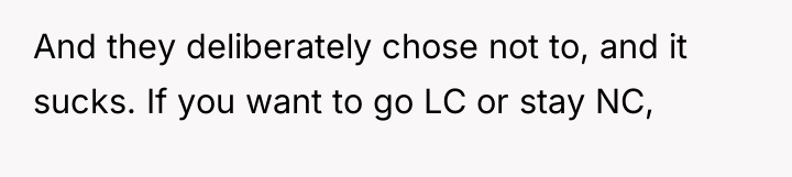 And they deliberately chose not to, and it sucks. If...