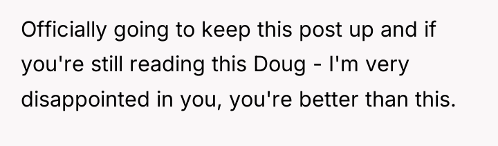 Officially going to keep this post up and if you're...