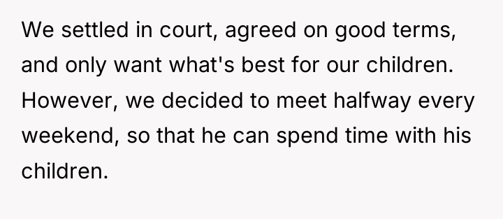 We settled in court, agreed on good terms, and only...