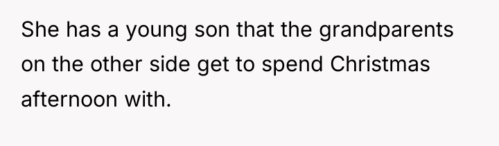 She has a young son that the grandparents on the...