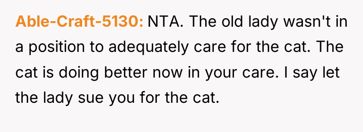 Able-Craft-5130 NTA. The old lady wasn't in a position to...