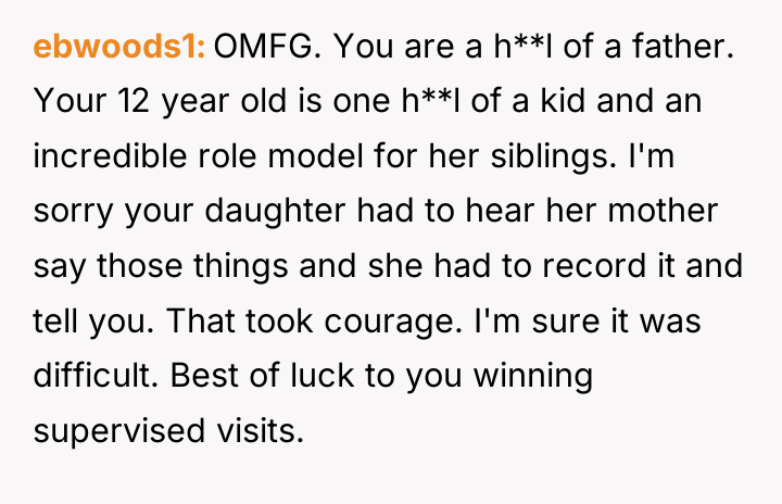 ebwoods1 OMFG. You are a h**l of a father. Your...