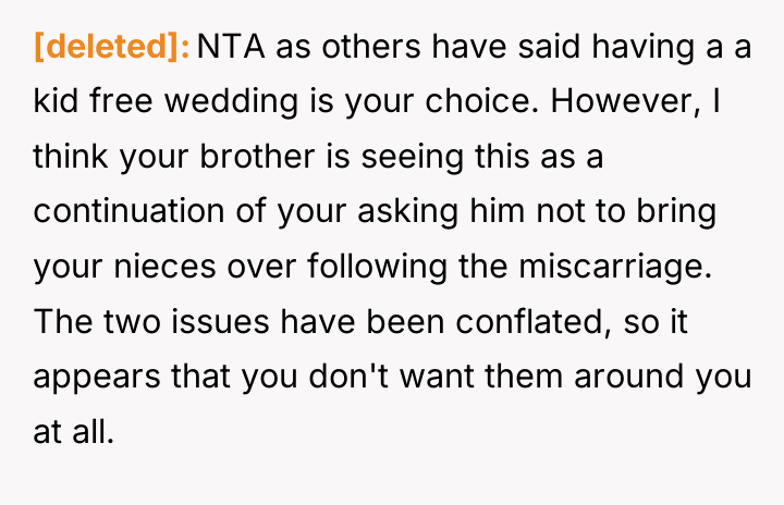 [deleted] NTA as others have said having a a kid...