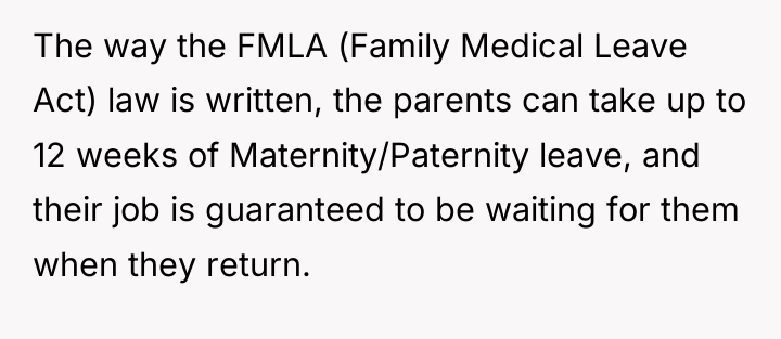 The way the FMLA (Family Medical Leave Act) law is...