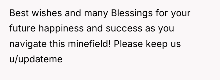 Best wishes and many Blessings for your future happiness and...
