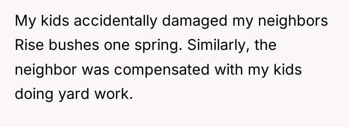My kids accidentally damaged my neighbors Rise bushes one spring....