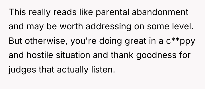 This really reads like parental abandonment and may be worth...