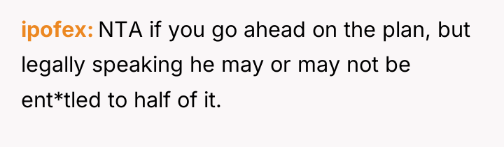 ipofex NTA if you go ahead on the plan, but...
