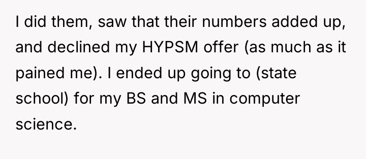 I did them, saw that their numbers added up, and...