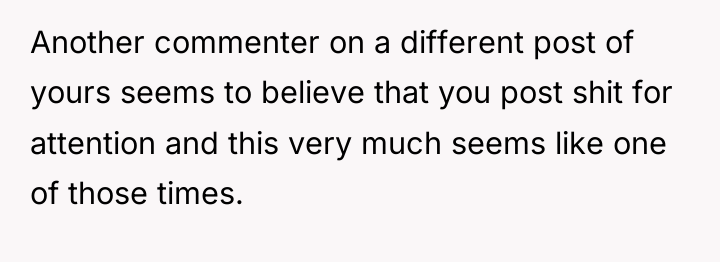 Another commenter on a different post of yours seems to...