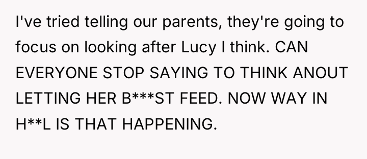 I've tried telling our parents, they're going to focus on...