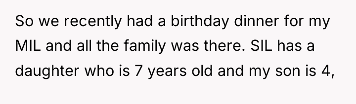 So we recently had a birthday dinner for my MIL...