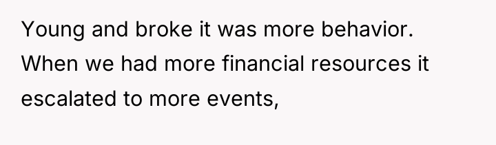 Young and broke it was more behavior. When we had...