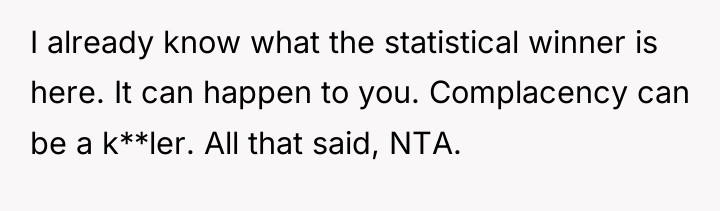 I already know what the statistical winner is here. It...