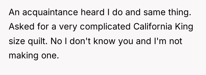 An acquaintance heard I do and same thing. Asked for...