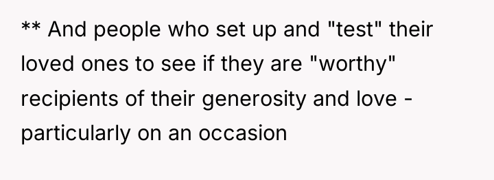 ** And people who set up and "test" their loved...