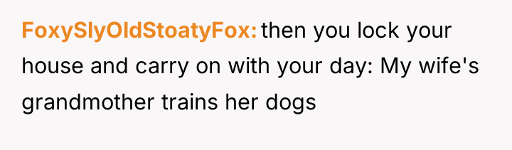 FoxySlyOldStoatyFox then you lock your house and carry on with...