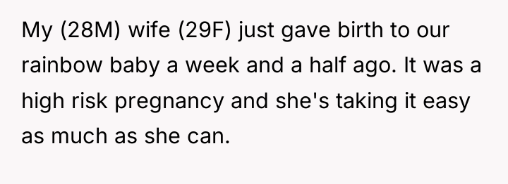 My (28M) wife (29F) just gave birth to our rainbow...