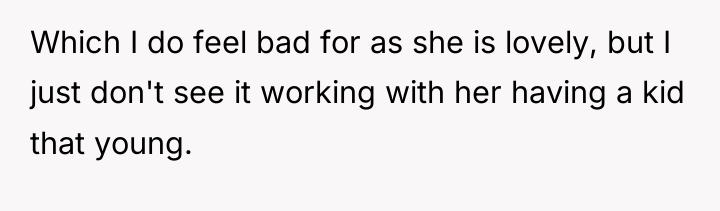 Which I do feel bad for as she is lovely,...