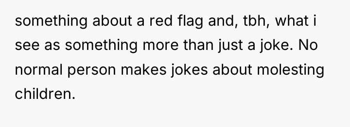 something about a red flag and, tbh, what i see...