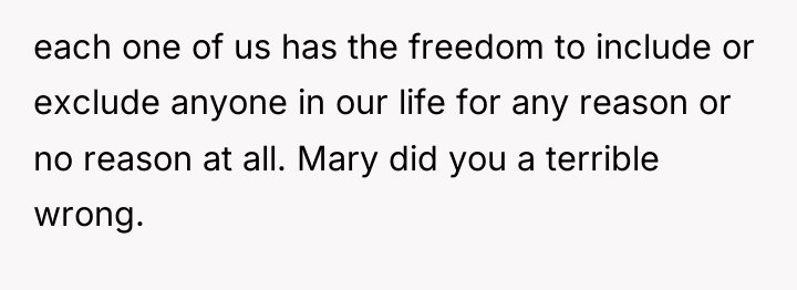 each one of us has the freedom to include or...