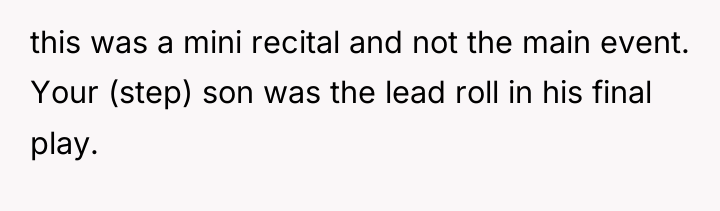 this was a mini recital and not the main event....