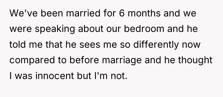 We've been married for 6 months and we were speaking...