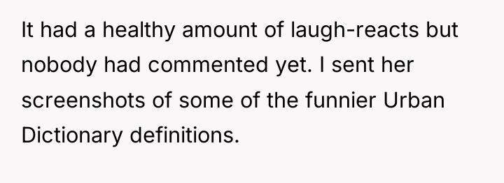 It had a healthy amount of laugh-reacts but nobody had...
