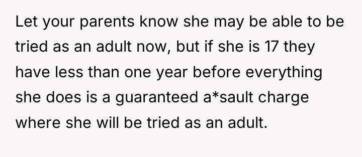 Let your parents know she may be able to be...