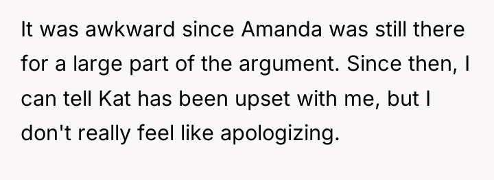 It was awkward since Amanda was still there for a...