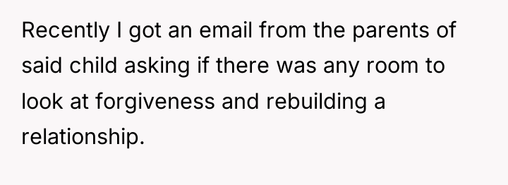 Recently I got an email from the parents of said...