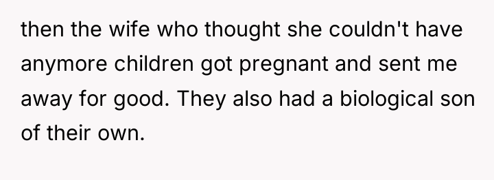 then the wife who thought she couldn't have anymore children...