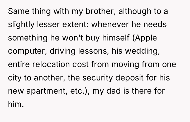Same thing with my brother, although to a slightly lesser...