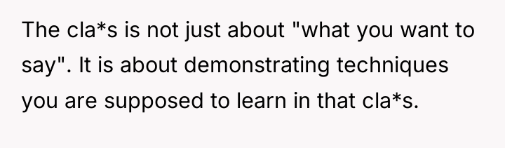 The cla*s is not just about "what you want to...