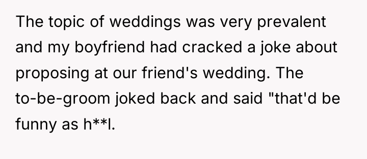 The topic of weddings was very prevalent and my boyfriend...