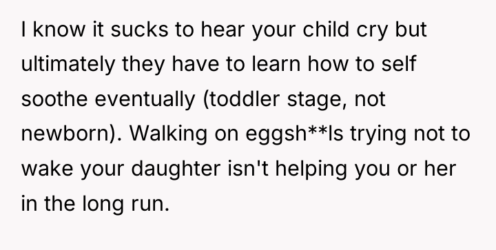 I know it sucks to hear your child cry but...