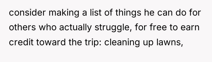 consider making a list of things he can do for...