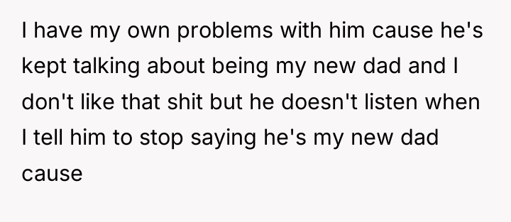 I have my own problems with him cause he's kept...