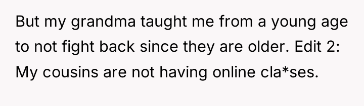 But my grandma taught me from a young age to...