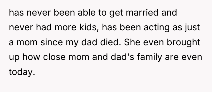 has never been able to get married and never had...