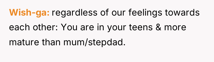 Wish-ga regardless of our feelings towards each other: You are...
