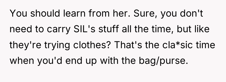You should learn from her. Sure, you don't need to...