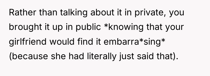 Rather than talking about it in private, you brought it...