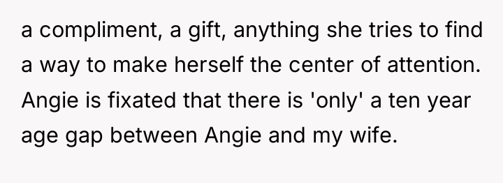 a compliment, a gift, anything she tries to find a...