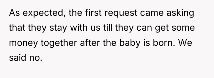 As expected, the first request came asking that they stay...