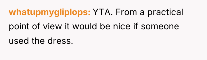 whatupmygliplops YTA. From a practical point of view it would...