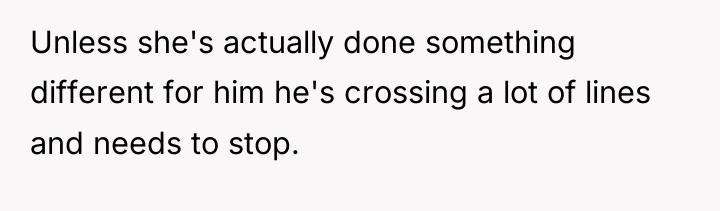 Unless she's actually done something different for him he's crossing...