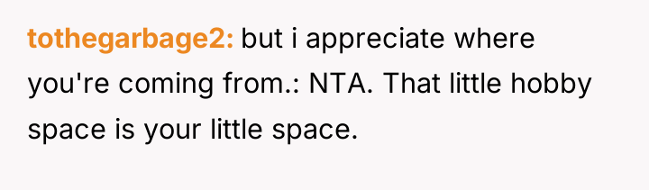 tothegarbage2 but i appreciate where you're coming from.: NTA. That...
