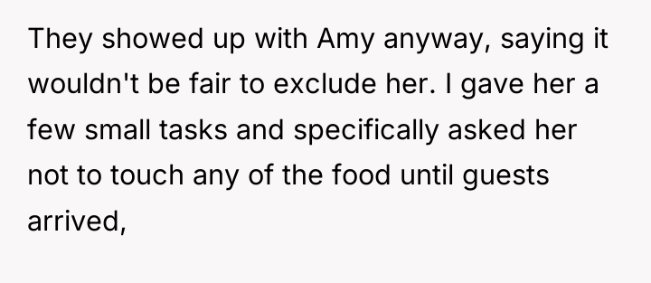 They showed up with Amy anyway, saying it wouldn't be...